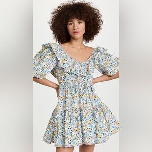 agua by agua bendita izote flora linen maxi dress Agua Bendita Net Sustain Izote Flora Off-The-Shoulder Ruffled Embroidered Linen Maxi Dress In White - 60% Off